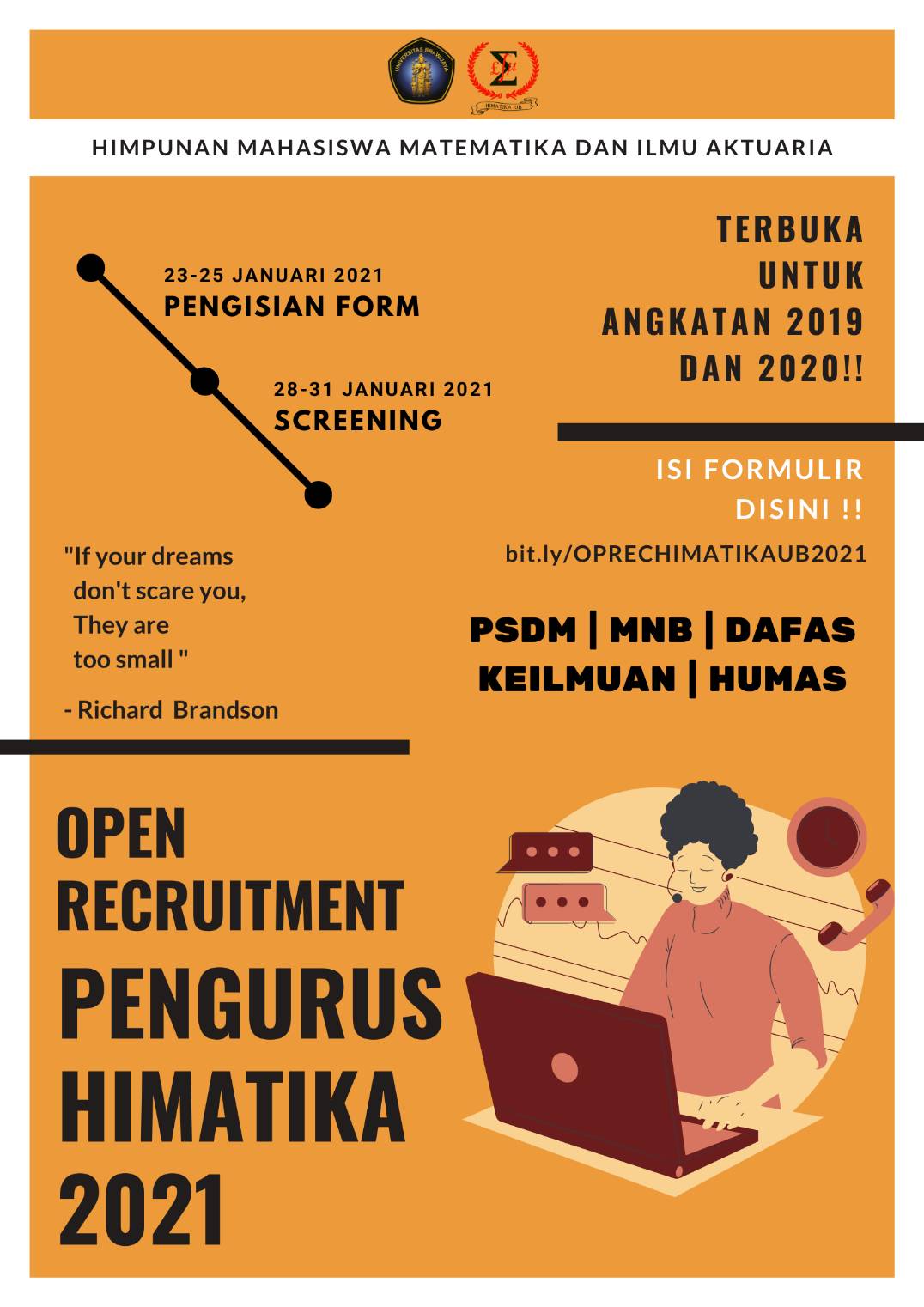 Open Recruitment Pengurus HIMATIKA 2021